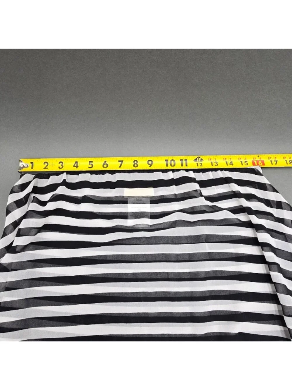 Michael Kors Swim Skirt Coverup Large Black White Stripe Sheer Hi Low - Picture 6 of 7
